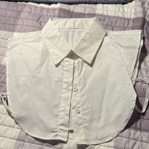 White Detachable Collar Shirt Front